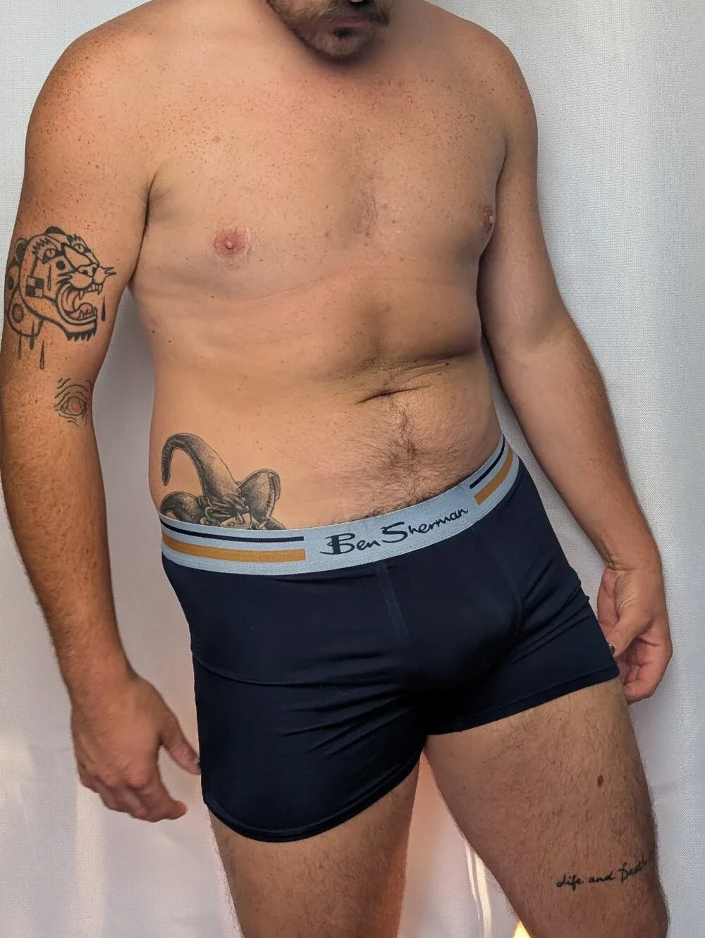 The Original Ben Sherman Super Soft Polyester Spandex Navy Blue Boxer Briefs Xl